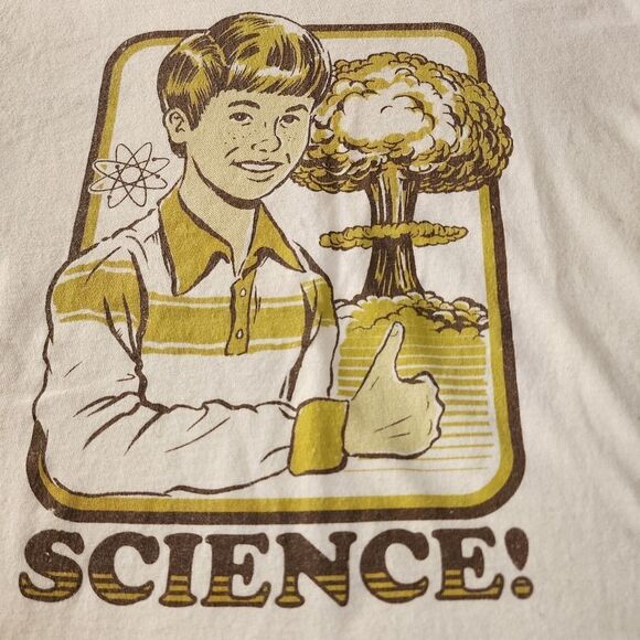 Threadless Off White Tshirt With Science Nuclear Bomb Graphic Size Medium - Picture 2 of 5